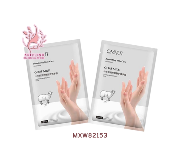 MXW82153 - MASCARILLA HIDRATANTE DE TELA, PARA MANOS, CON LECHE DE CABRA, QMHUT, Cont. 1par.