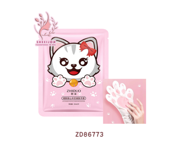 ZD86773 - MASCARILLA HIDRATANTE DE TELA, PARA MANOS, CON LECHE DE CABRA Y NIACINAMIDA, SADOER, Cont. 1par.