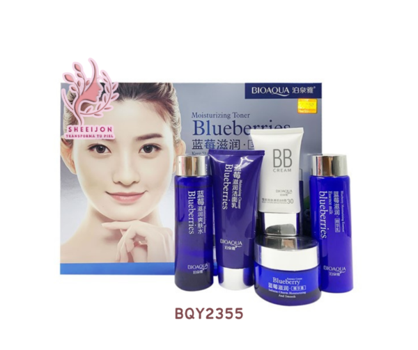 BQY2355 - KIT FACIAL DE CUIDADO DE LA PIEL, CON EXTRACTO DE ARÁNDANO Y ÁCIDO HIALURÓNICO, (ANTI EDAD), BIOAQUA, Cont. 5 pz.