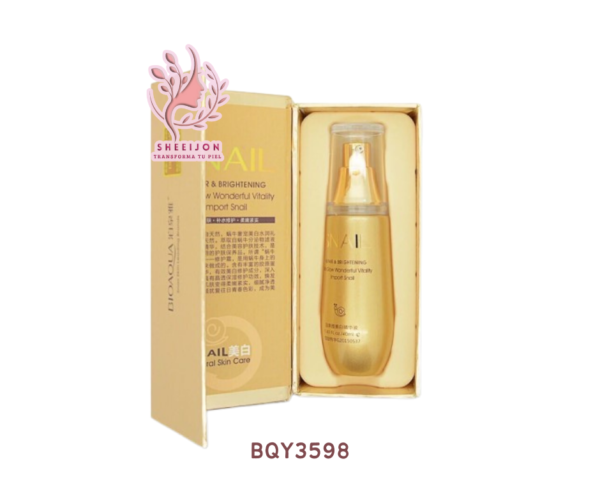 BQY3598 - TÓNICO FACIAL REPARADOR E ILUMINADOR CON EXTRACTO DE BABA DE CARACOL, LÍNEA DORADA, BIOAQUA, Cont. 130ml.