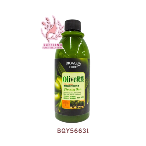 BQY56631 - ELASTINA CON EXTRACTO DE OLIVO, POTENCIADOR DE RIZOS, BIOAQUA, Cont. 400ml.