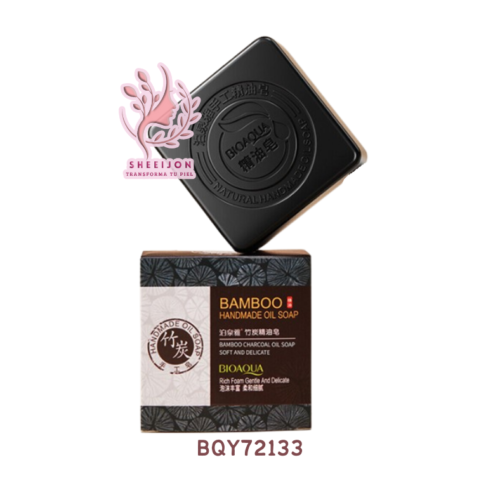 BQY72133 - BARRA DE JABÓN CON CARBÓN DE BAMBÚ, FACIAL/ CORPORAL, BIOAQUA, Cont. 100gr.