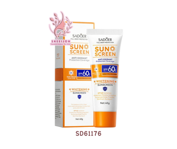 SD61176 - PROTECTOR SOLAR, ANTIOXIDANTE EN CREMA, SPF60, SADOER, Cont. 40gr.