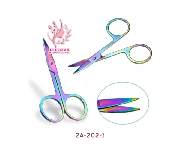 2A-202-1 - TIJERA PARA MANICURA, PUNTA CURVA, TORNASOL, 1 pz.